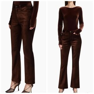New Agolde Nico Boot Velvet Boot Cut Pant in Chocolate Milk Brown 30